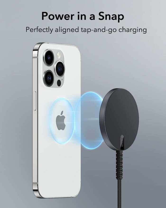ESR wireless magsafe charger with power in a snap features