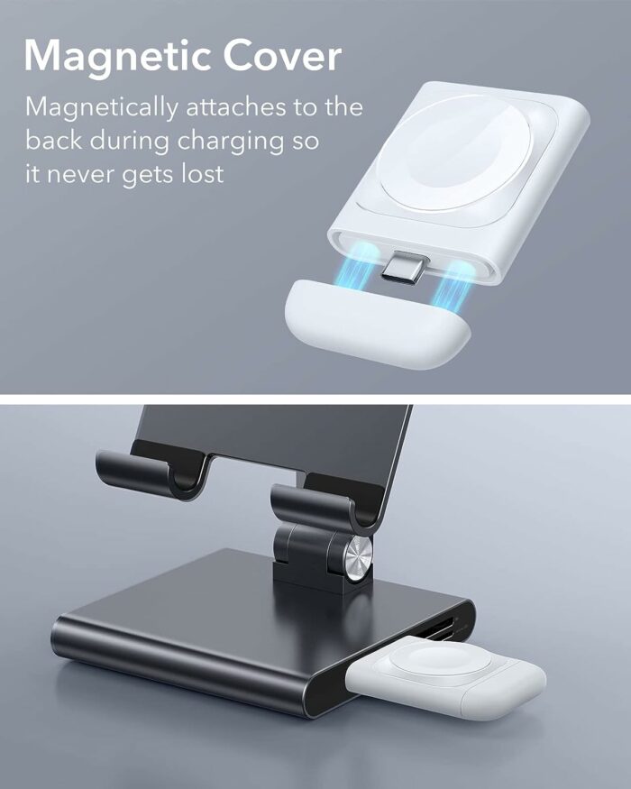 ESR Portable watch charger with Magnetic Cover Stored Securely