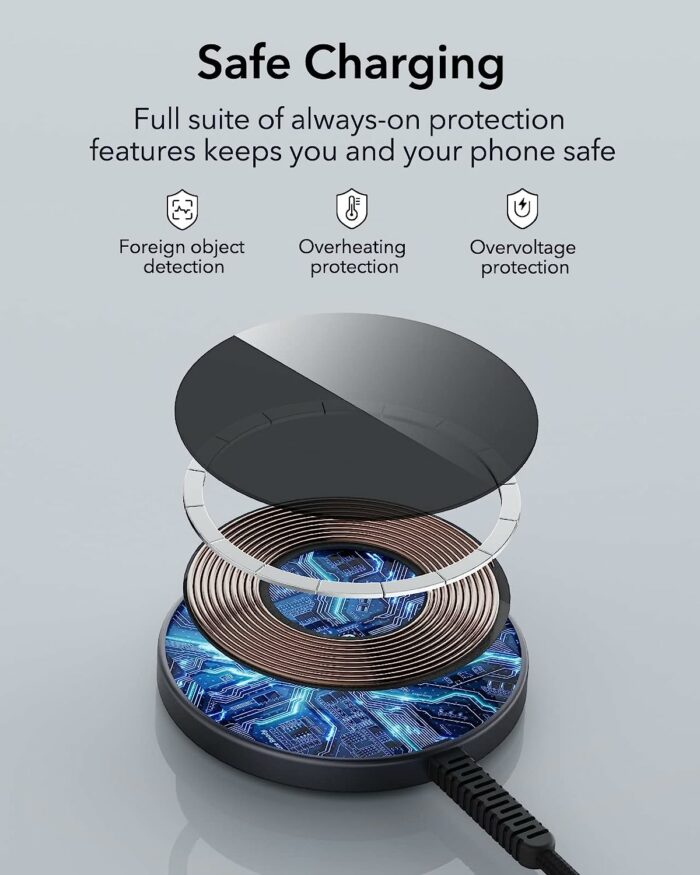 ESR magsafe charger with safe charging features