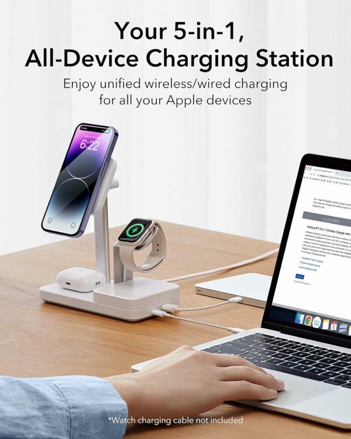 ESR 5 in 1 Wireless magsafe charger with All apple device charging benefits