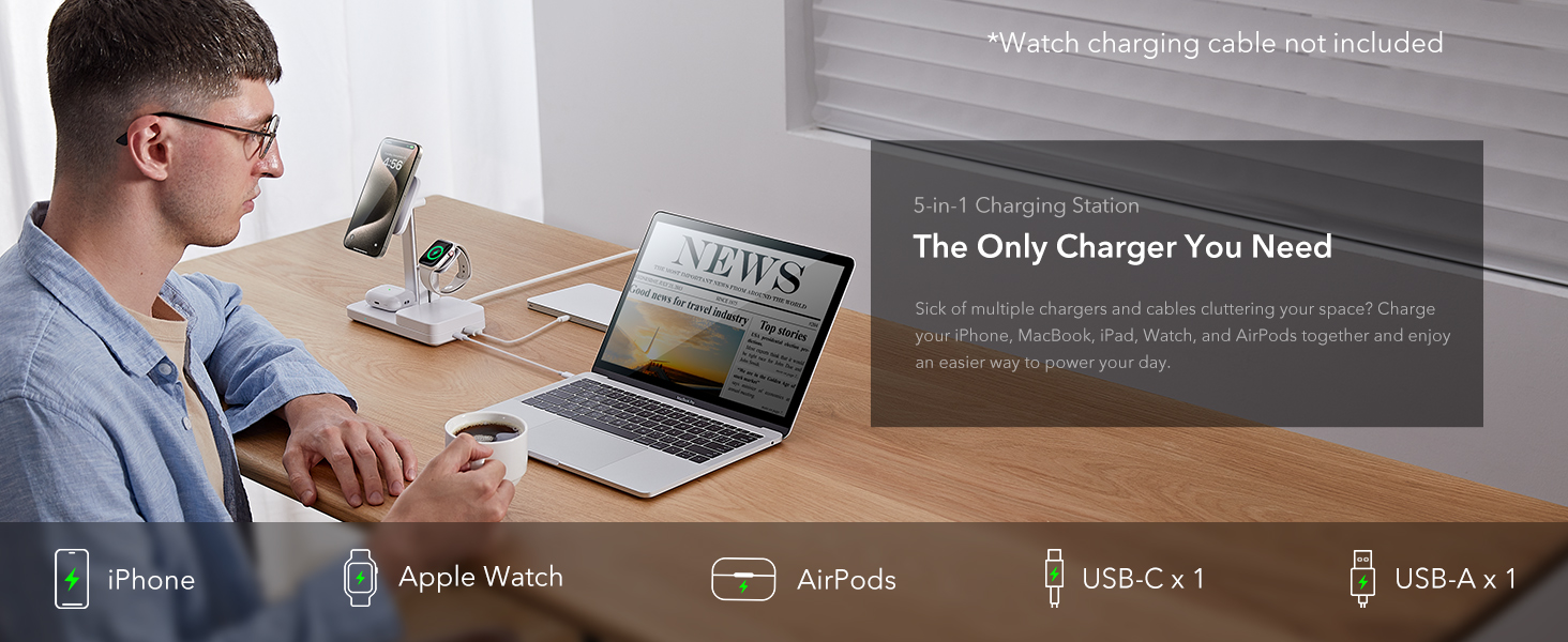 5 in 1 wireless charger enjoy an easier way to charge your device