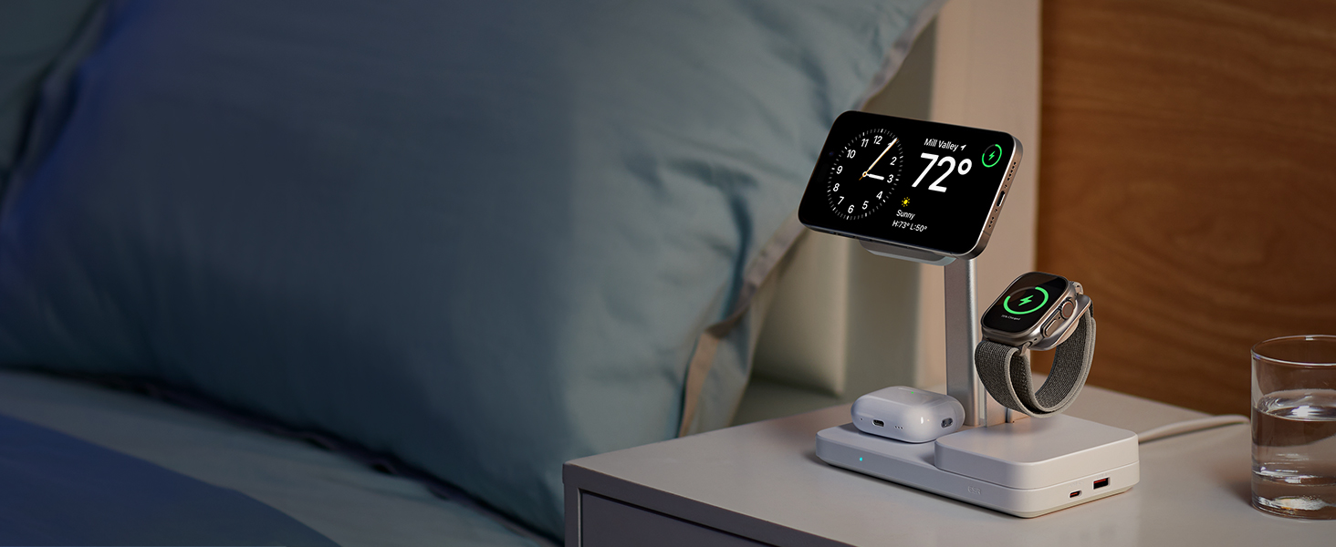 Wireless Magsafe charger stand essential for night time charging
