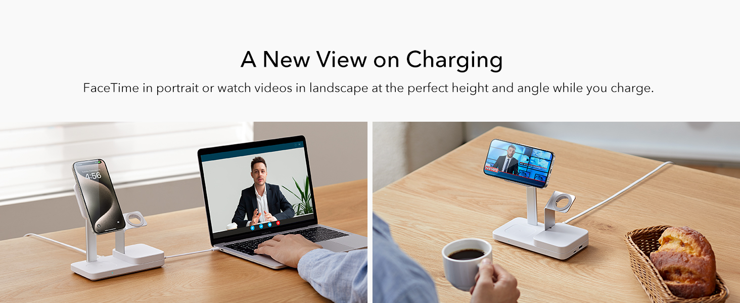 ESR Magsafe Charging stand with a new viewing mode on charging