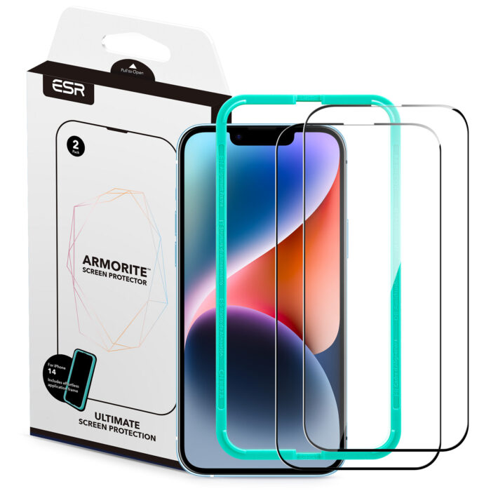 ESR Armorite Screen Protector for iPhone 14 (2 Pack) with Retail Packaing