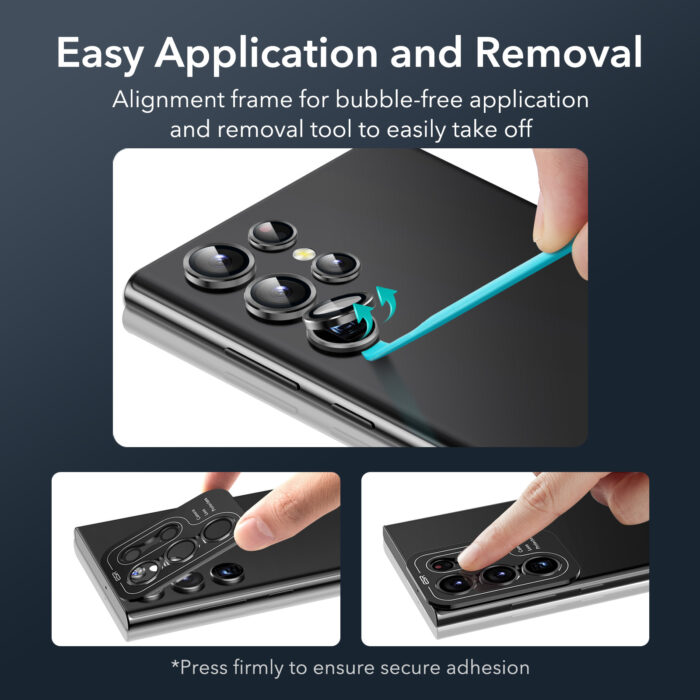 ESR Camera Lens Protector for Samsung S23 Ultra- Easy application and removal