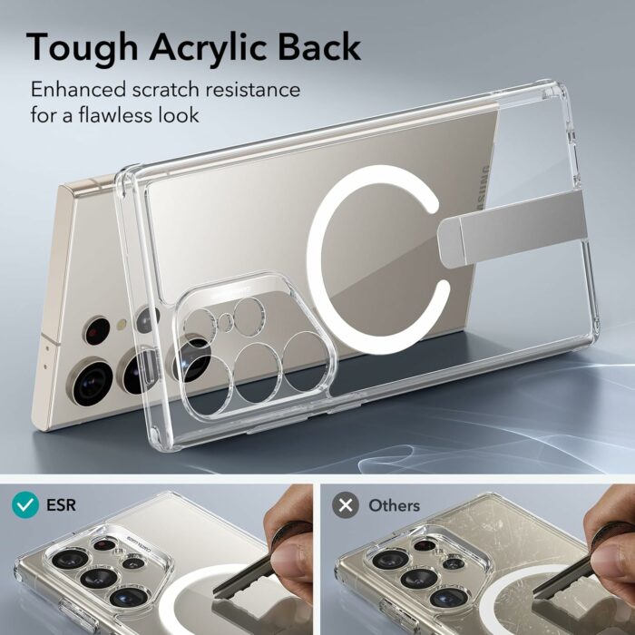 Samsung S24 Ultra Clear Case with MagSafe- ESR Ultra boost flickstand 7
