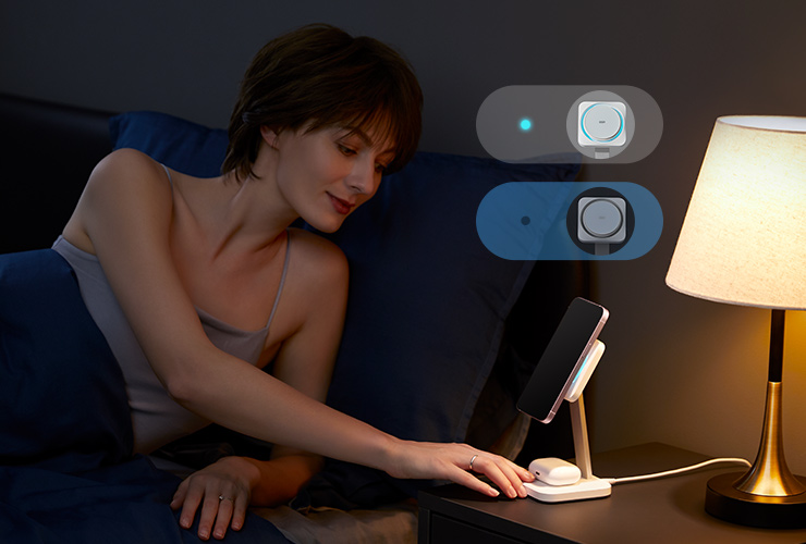 2 in 1 magsafe charger with cryoboost has night charging mode features