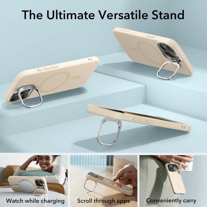 iPhone 15 Pro Max MagSafe Silicone Case with Stand by ESR 1