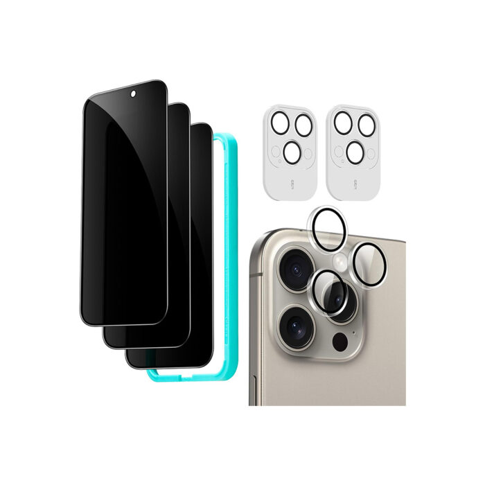 ESR for iPhone 15 Pro Max Privacy Screen Protector Set