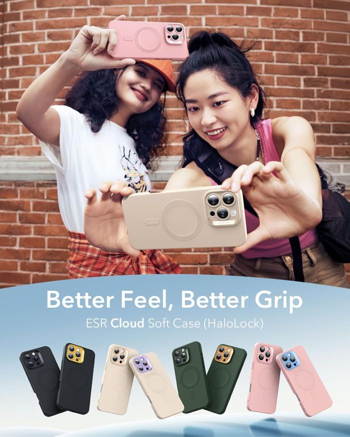Smooth silicone ESR iPhone 16 Pro Max Case with anti-scratch microfiber lining