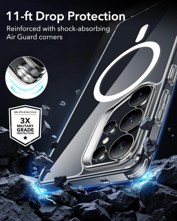 ESR Clear MagSafe Case for Samsung Galaxy S25 Ultra – Military-Grade Protection