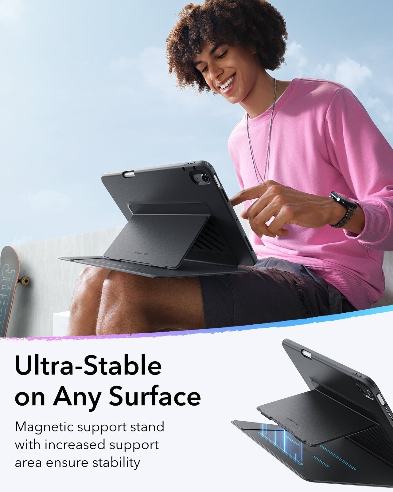 ESR iPad 11th/10th Gen Case (2025/2022)-Flip Series Vertical Stand Cover with Multi-Angle Support - Image 5