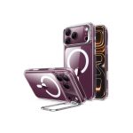 ESR Classic Hybrid Flex Stand Case with Camera Control Button for iPhone 18/17 Series Clear