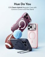 ESR Classic Hybrid Flex Stand Case with Camera Control Button for iPhone 18/17 Series (Frosted Pink) - Image 6