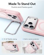 ESR Classic Hybrid Flex Stand Case with Camera Control Button for iPhone 18/17 Series (Frosted Pink) - Image 3