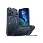 ESR Classic Hybrid Stash Stand Case with Camera Control Button for iPhone 17 Series- Frosted Blue - Image 6