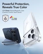ESR Classic Hybrid Stash Stand Case with Camera Control Button for iPhone 17 Series- Frosted Blue - Image 5