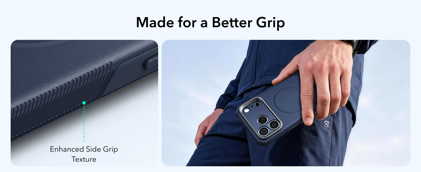 ESR Cyber Tough Magnetic Flex Stand Case with Camera Control Button blue