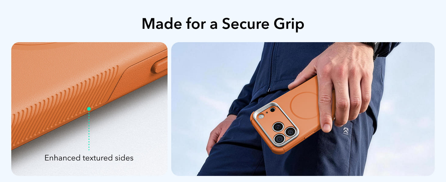 ESR Cyber Tough Magnetic Flex Stand Case with Camera Control Button Orange (10)