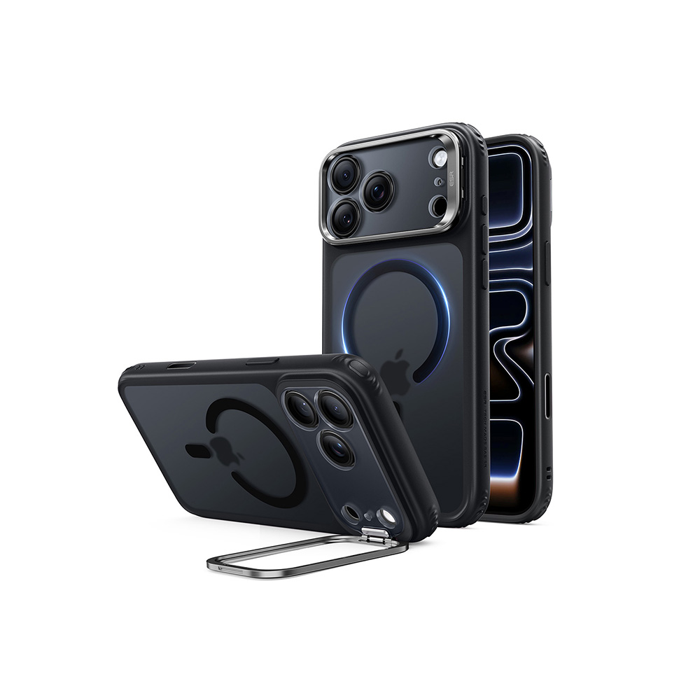 ESR-iPhone-18-17-Series-Classic-Flex-Stand-Case-Frosted-Black-2 ESR iPhone 18 Pro Max Classic Hybrid Case with Flex Stand