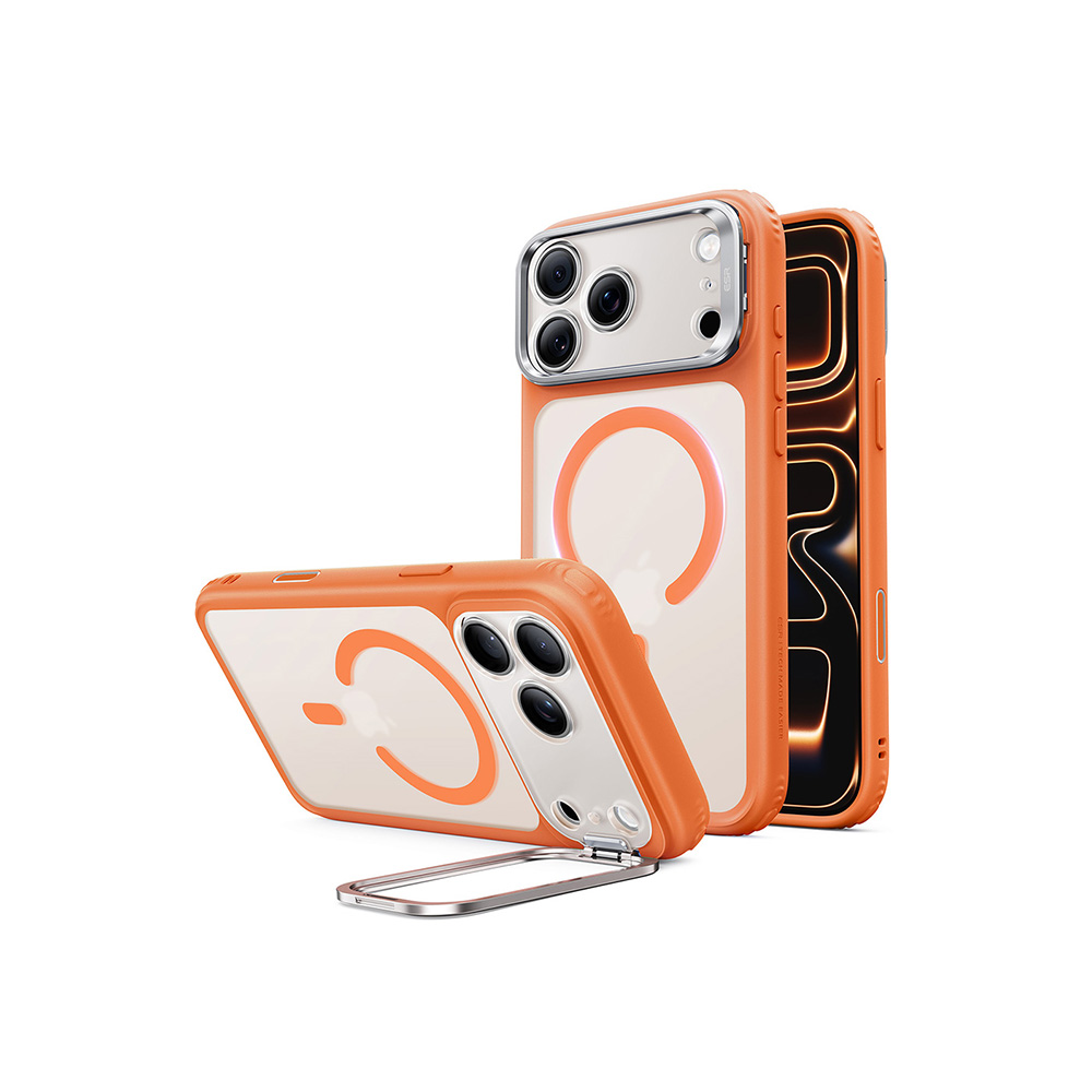 ESR iPhone 18 Pro Max Case with Flex Stand- Frosted Orange (2) ESR iPhone 18 Pro Max Case with Flex Stand- Frosted Orange