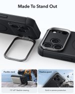 ESR Cyber Tough Magnetic Flex Stand Case with Camera Control Button for iPhone 18/17 Series Black - Image 5