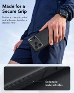 ESR Cyber Tough Magnetic Flex Stand Case with Camera Control Button for iPhone 18/17 Series Black - Image 3