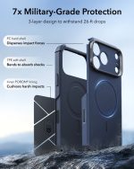 ESR Cyber Tough Magnetic Flex Stand Case with Camera Control Button for iPhone 18/17 Series Blue - Image 3
