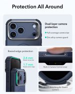ESR Cyber Tough Magnetic Flex Stand Case with Camera Control Button for iPhone 18/17 Series Blue - Image 5