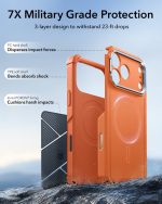 ESR Cyber Tough Magnetic Stash Stand Case with Camera Control Button for iPhone 17 Series- Orange - Image 2