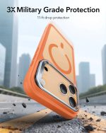 ESR Classic Hybrid Stash Stand Case with Camera Control Button for iPhone 17 Series- Frosted Orange - Image 3