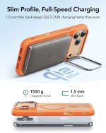 ESR Classic Hybrid Stash Stand Case with Camera Control Button for iPhone 17 Series- Frosted Orange - Image 5