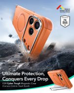 ESR Cyber Tough Magnetic Stash Stand Case with Camera Control Button for iPhone 17 Series- Orange - Image 3