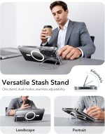 ESR for Samsung Galaxy S26 Ultra Classic Stash Stand Case with MagSafe, Scratch-Resistant Back Cover, Clear - Image 3
