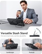 ESR for Samsung Galaxy S26 Ultra Classic Stash Stand Case with MagSafe, Scratch-Resistant Back Cover, Frosted Black - Image 6
