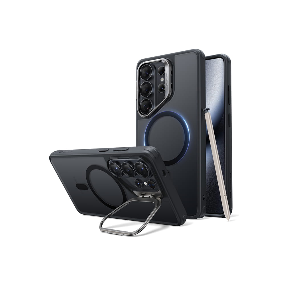 esr-case-for-samsung-s26-ultra-Classic-hybrid-with-stash-stand-Frosted-Black-Main-Image.jpg ESR for Samsung Galaxy S26 Ultra Classic Stash Stand Case with MagSafe, Scratch-Resistant Back Cover, Frosted Black - Image 1