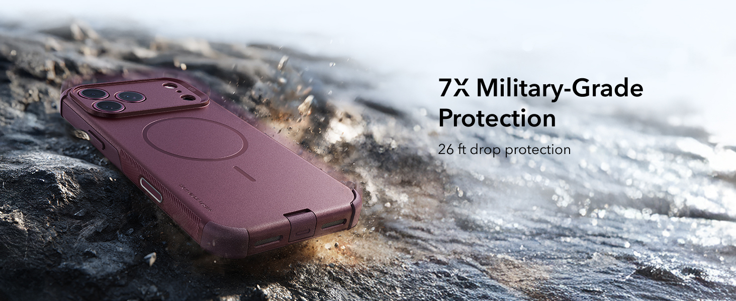 ESR Cyber Tough Magnetic Case with Camera Control Button for iPhone 18/17 Series (Burgundy)