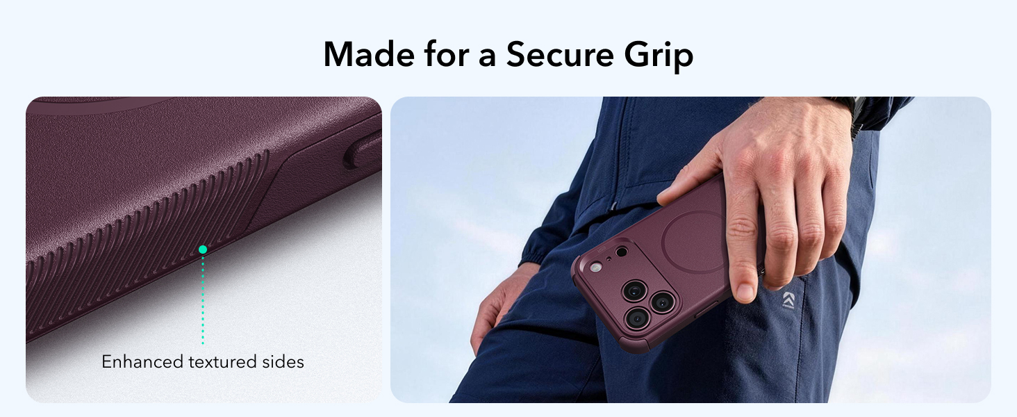 ESR Cyber Tough Magnetic Case with Camera Control Button for iPhone 18/17 Series (Burgundy)