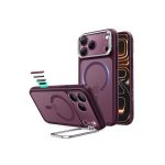 ESR Classic Hybrid Flex Stand Case with Camera Control Button for iPhone 18/17 Series Frosted Red