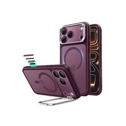 ESR Classic Hybrid Flex Stand Case with Camera Control Button for iPhone 18/17 Series Frosted Red