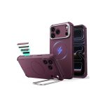ESR Cyber Tough Magnetic Flex Stand Case with Camera Control Button for iPhone 18/17 Series (Deep Burgundy)