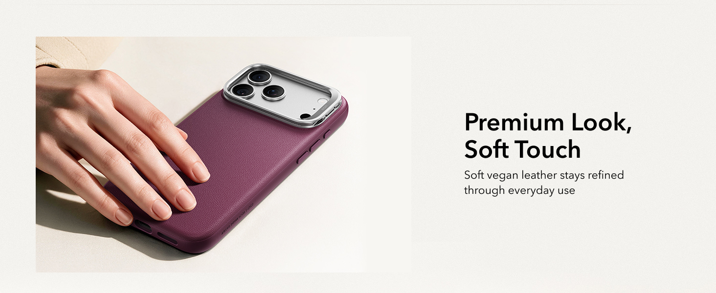 ESR Atelier Magnetic Flex Stand Case with Camera Control Button for iPhone 18/17 Series (Burgundy)