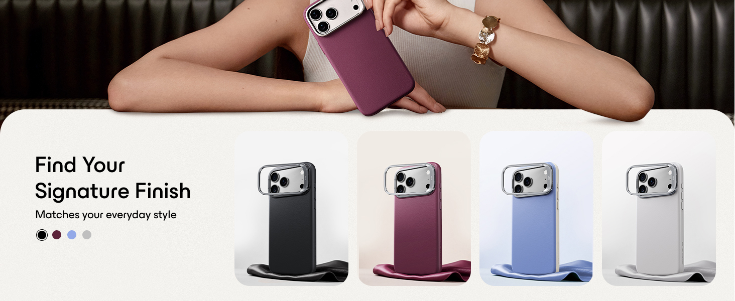 ESR Atelier Magnetic Flex Stand Case with Camera Control Button for iPhone 18/17 Series (Burgundy)