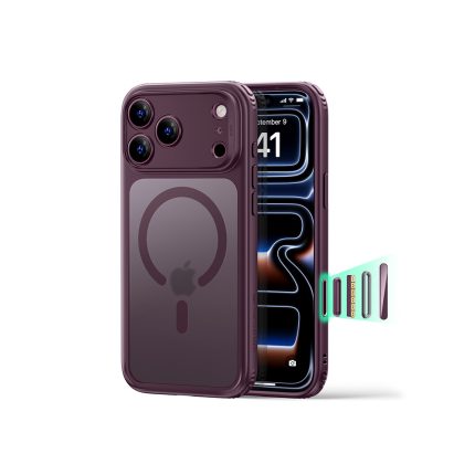 ESR Classic Hybrid Case with Camera Control Button for iPhone 18/17 Series Frosted Burgundy
