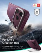 ESR Cyber Tough Magnetic Flex Stand Case with Camera Control Button for iPhone 18/17 Series (Deep Burgundy)
