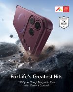 ESR Cyber Tough Magnetic Case with Camera Control Button for iPhone 18/17 Series (Burgundy)