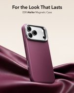 ESR Atelier Magnetic Flex Stand Case with Camera Control Button for iPhone 18/17 Series (Burgundy)