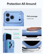 ESR Cyber Tough Magnetic Case with Camera Control Button for iPhone 18/17 Series (Frosted Light Blue)