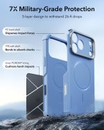 ESR Cyber Tough Magnetic Flex Stand Case with Camera Control Button for iPhone 18/17 Series (Frosted Light Blue) - Image 3