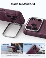 ESR Cyber Tough Magnetic Flex Stand Case with Camera Control Button for iPhone 18/17 Series (Deep Burgundy)